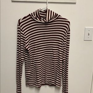 Striped cowl neck